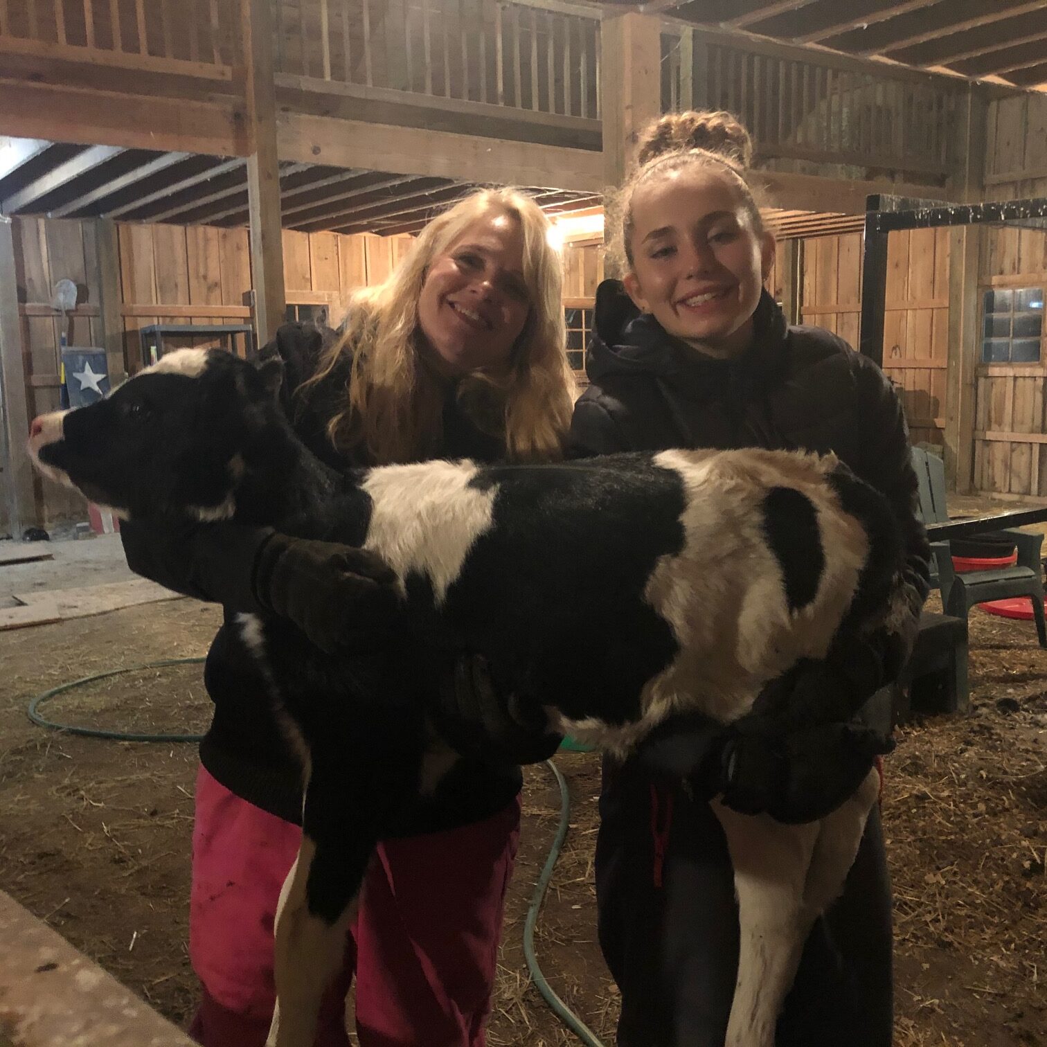 Rectangle Michele and daughter with cow