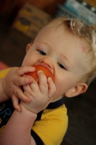 eating tomato