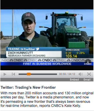 Farmer talks Twitter & Commodity Trading CNBC
